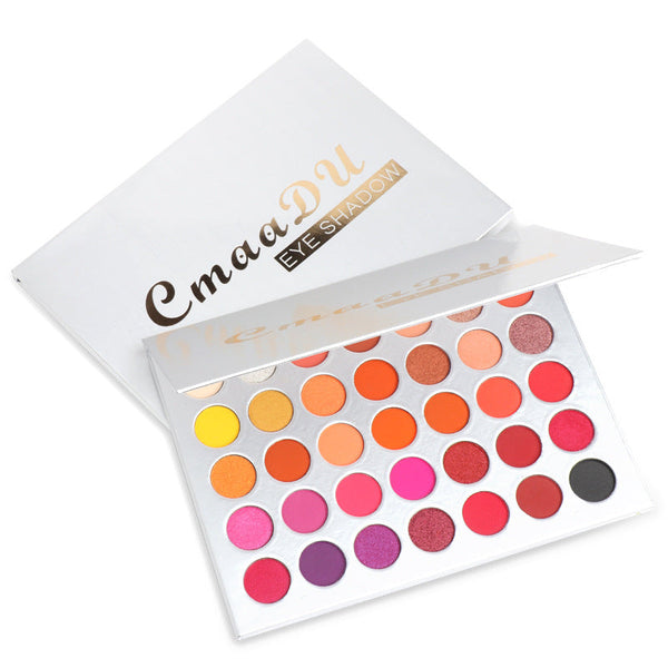 CmaaDu 35 Colors Matte Eyeshadow Metal Waterproof Pearl Glitter Eyeshadow Palette