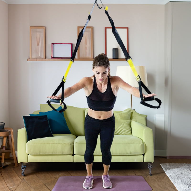 Suspension Training Strap - Adjustable, Wall Mount, Professional (TRX-style)