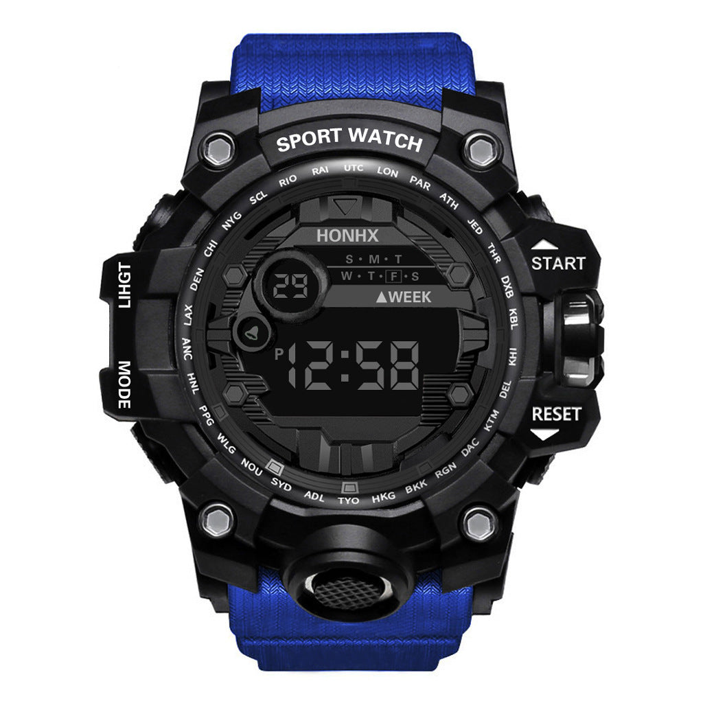 Multi functional outdoor men's electronic watch for male and female students running sports watch