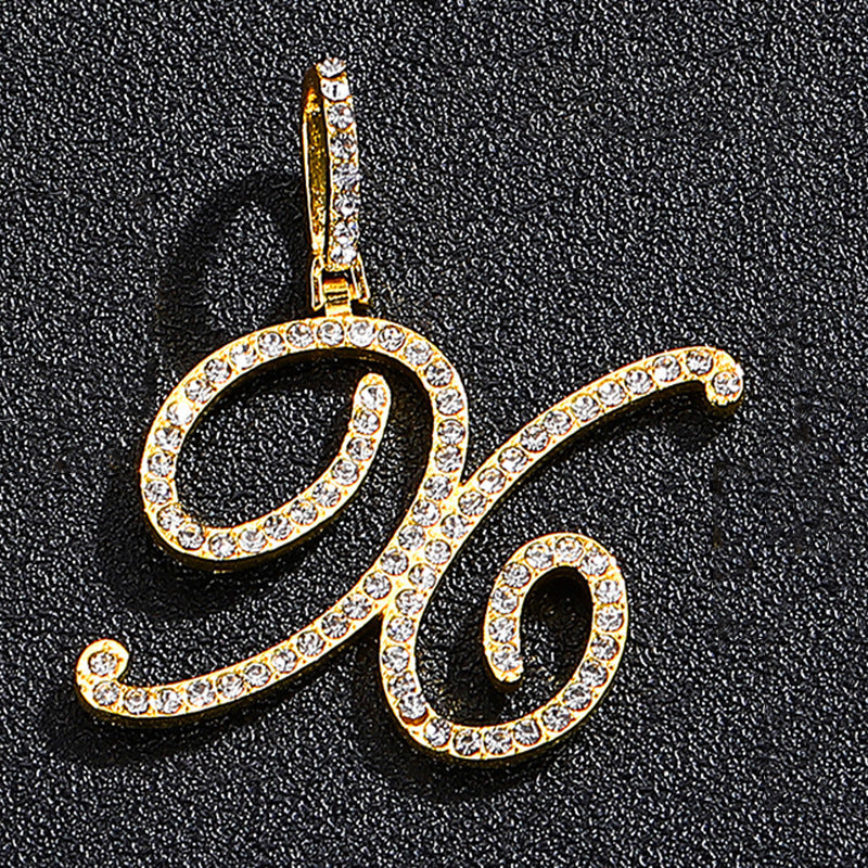 Hip hop accessories grass letter pendant melon seed buckle Cuban chain accessory