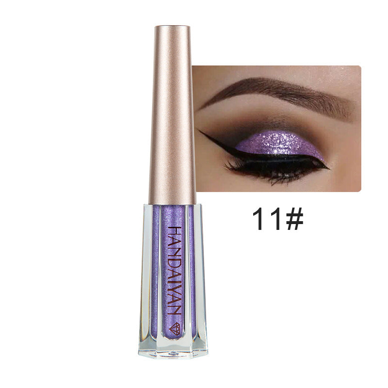 HANDAIYAN Diamond Pearl Liquid Eye Shadow 12 Colors Shining Bright Eye Shadow Liquid