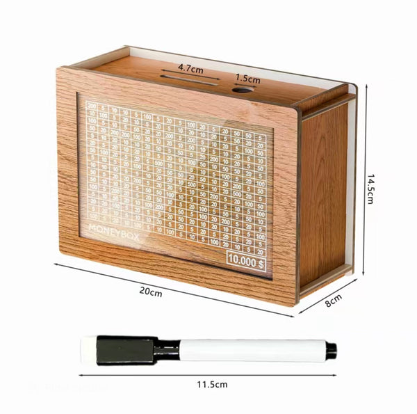 CashTarget Wooden Bank