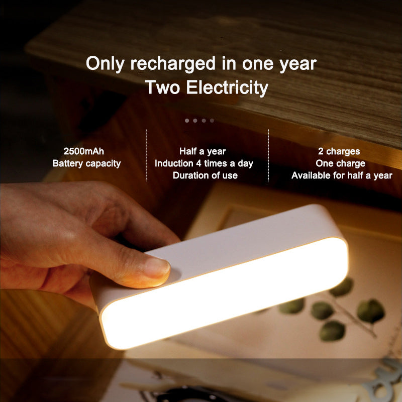 Human body sensing night light intelligent charging bedroom bedside voice control home wireless corridor cabinet night light