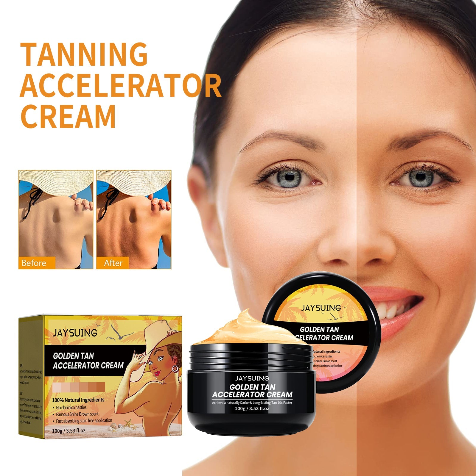 Help Black Cream, Beach Sunbathing Help Tan Skin Moisturizing Black Lotion