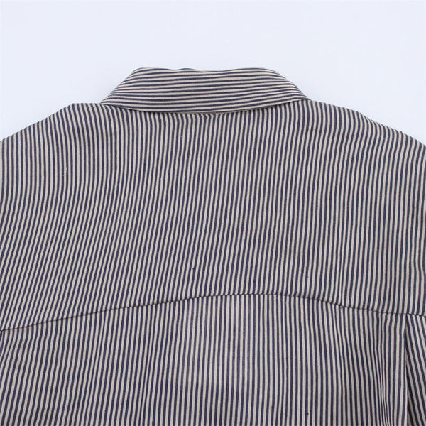 Style Women's Fashion Casual Loose Long Sleeve Striped Shirt