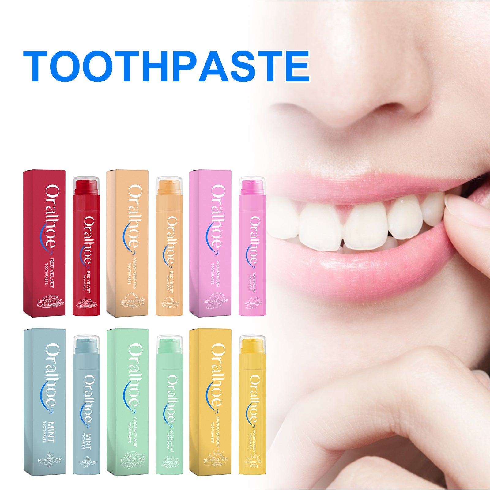 Mango Sorbet Toothpaste, Multi-Flavor Teeth Clean Teeth Yellow Tartar Fresh Breath Beautiful Teeth