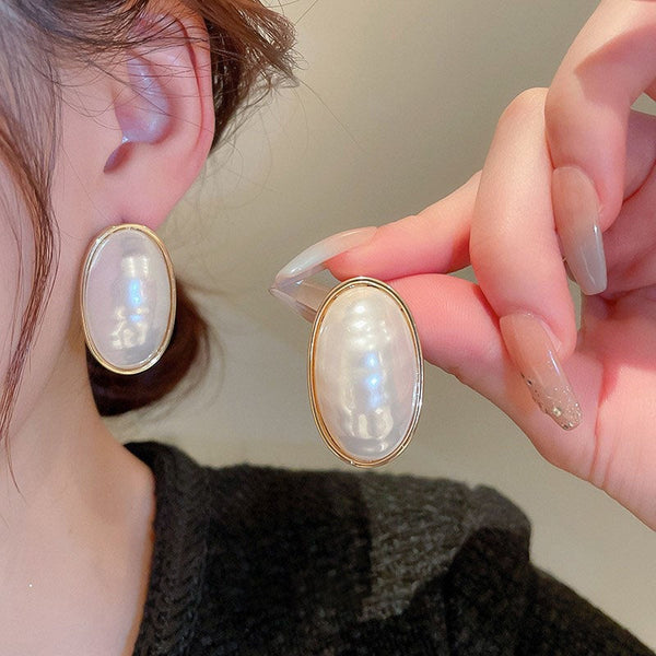 Oval Pearl Necklace for Women Jewelry French Fashion New Style Luxury Collar Chain Necklaces