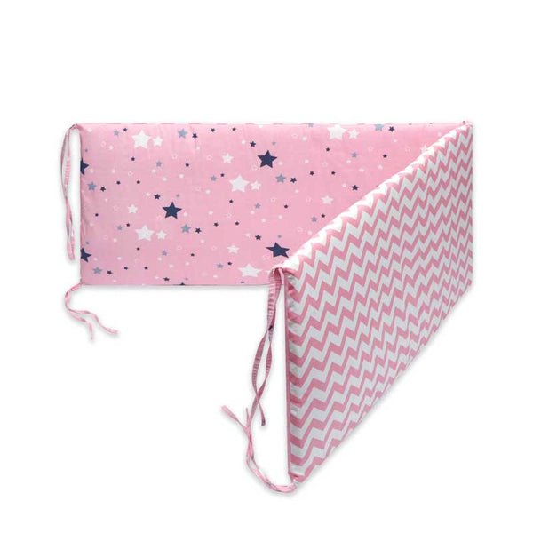 Print Baby Bed Bumper Double-faced Detachable Newborn Crib Around Cot Protector Kids Room Decor