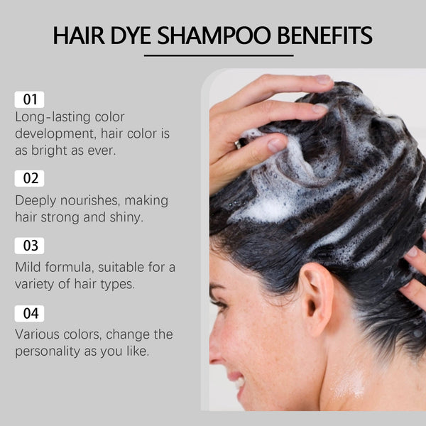 Hair Dye Shampoo, Hair Dye Shampoo Herbal Extract Maintenance Lasting Color Healthy Hair Dye