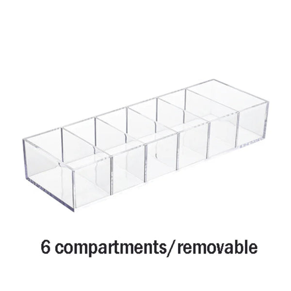 Household Transparent Divided Cosmetic Storage Box Sorting and Detachable Plastic Desktop Storage Box