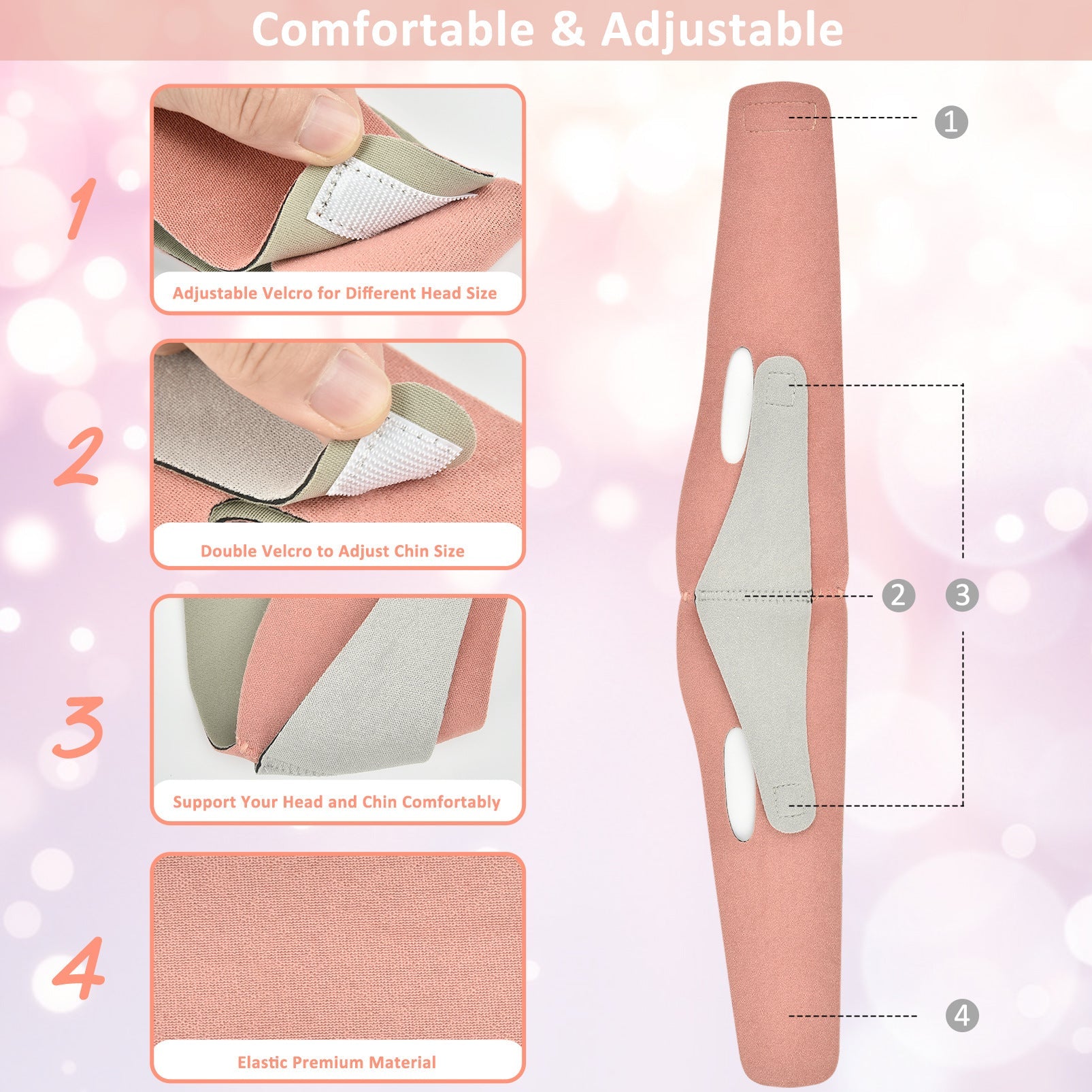Hailicare Face-Lift V-Belt Graphene Japanese-Style V-Face Tool Small Face Mask Face Correction Bandage