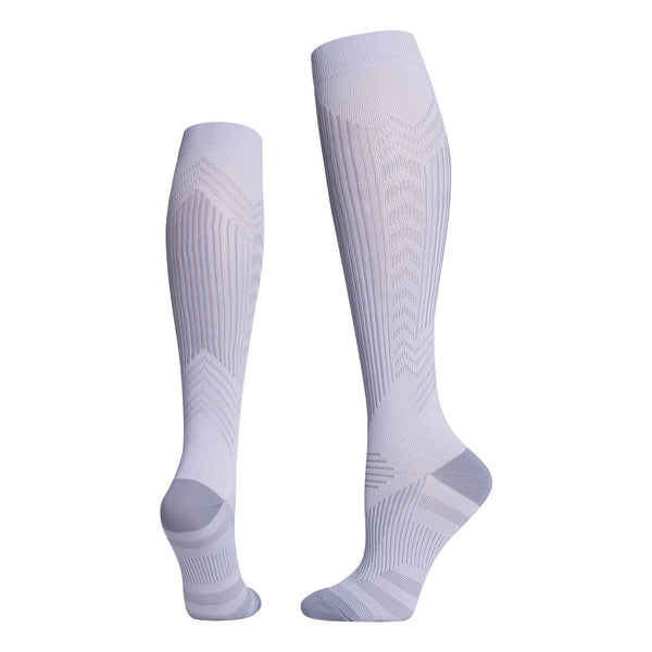 Professional sports pressure socks, running jump rope high leg socks, reflective striped cycling compression socks at night