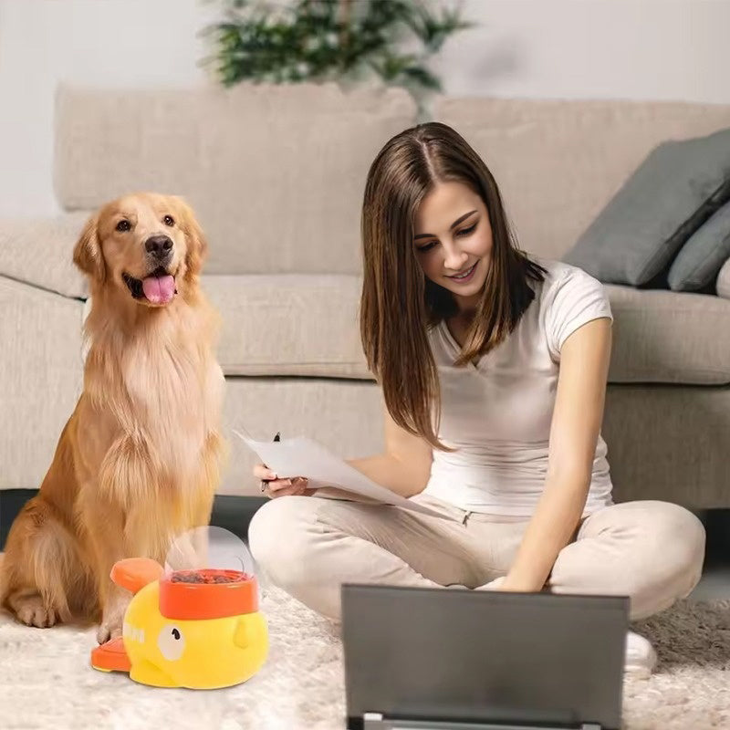 Intelligent Cartoon Dog Automatic Feeder: Large Capacity, Anti - slip, Doubles as Toy & Feeding Utensil