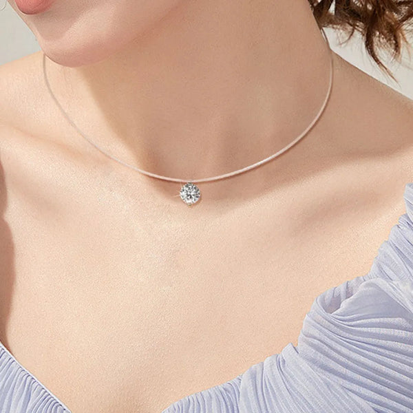 1 Carat Moissanite 925 Sterling Silver Necklace