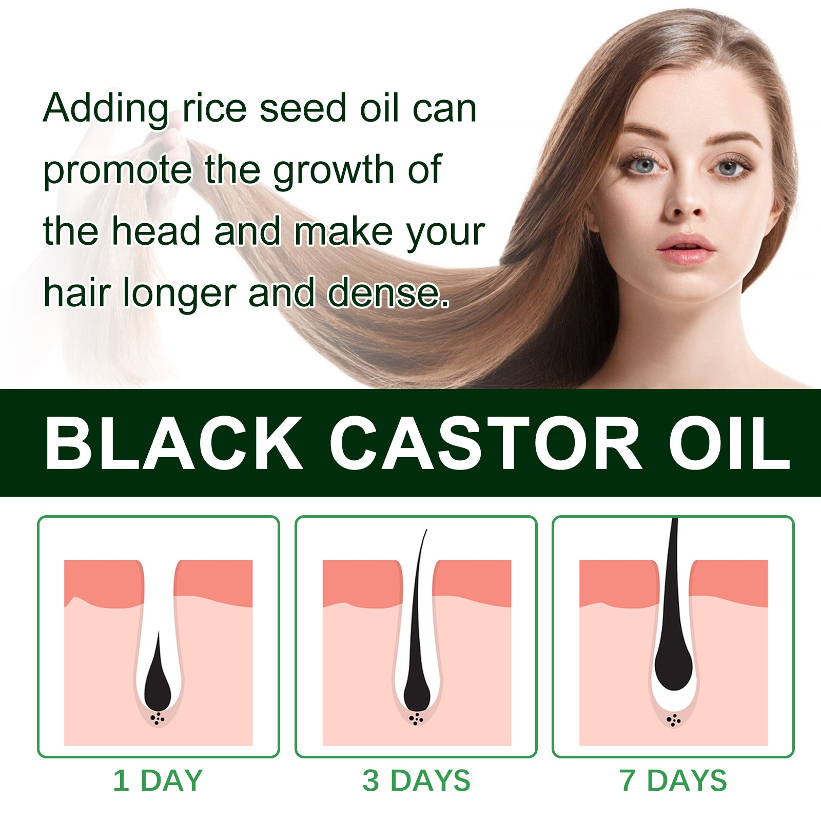 Black Castor Oil, Thickening Hair Repair Soft Massage Scalp To Strengthen Hair Strands