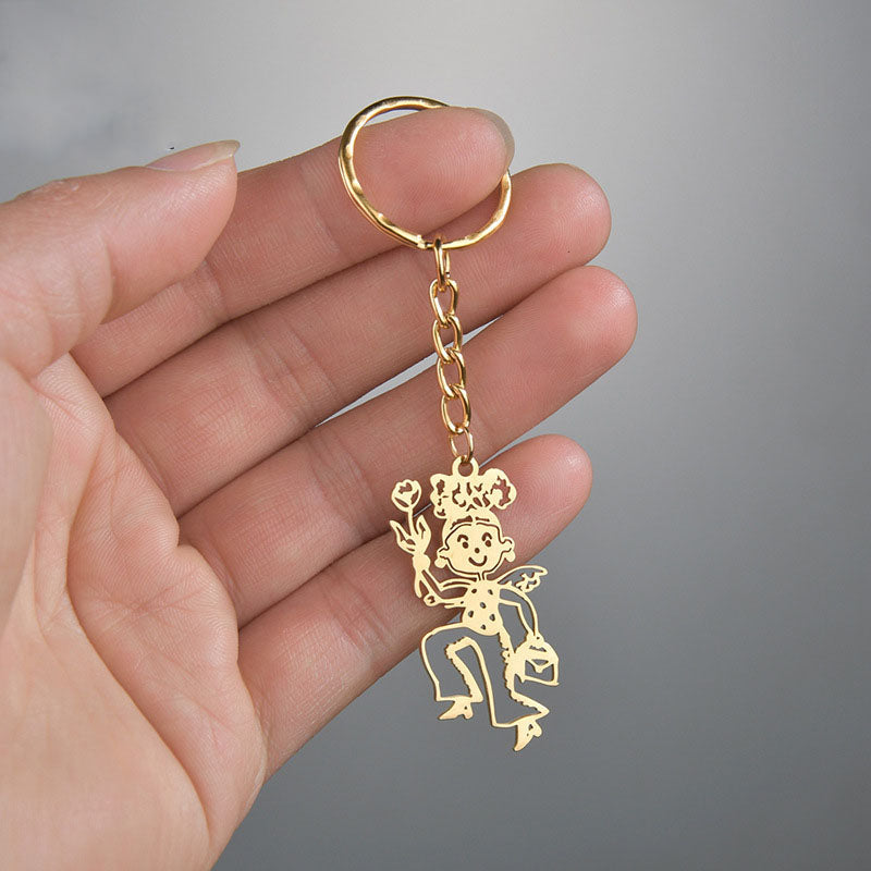 DIY Cutsom Drawing Art Necklaces Personalized Stainless Steel Kids Artwork Logol Pendant Jewelry Gifts for Family Children