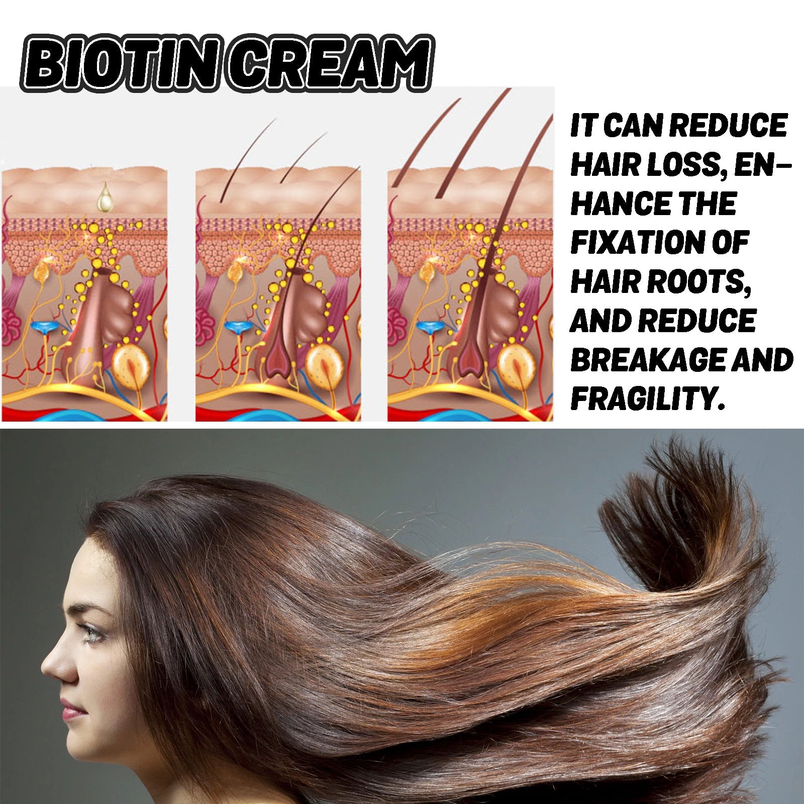 Biotin Cream, Scalp Massage Moisten Root Of Hair Care In The Off Strong Hair Thick Hair Cream