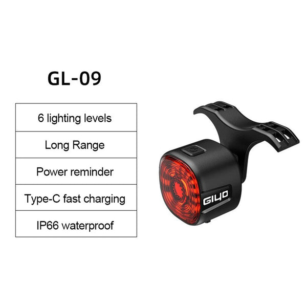 Bicycle Smart Brake Tail Light MTB Road Bike Auto Brake Sensing Light SB Rechargeable IPX6 Waterproof LED Warning Rear Lamp