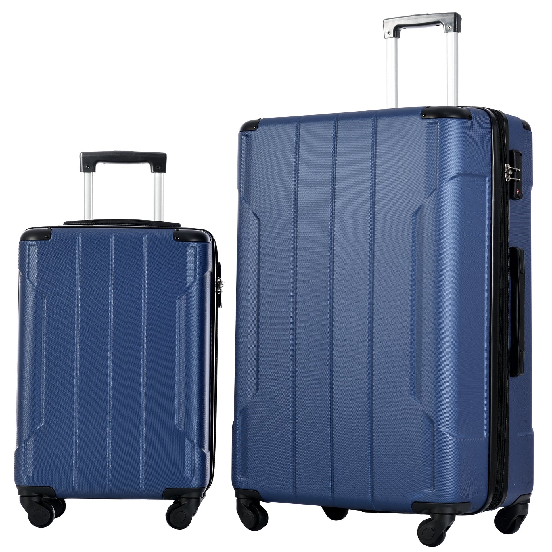 Hardshell Luggage Sets 3 Pcs Spinner Suitcase with TSA Lock Lightweight 20''24''28'' Blue + ABS