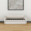 Twin Size Upholstery Daybed with Trundle and USB Charging Design Trundle can be flat or erected Beige