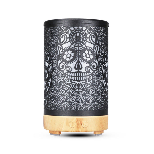 100ml Iron Metal Humificador De Aroma 7 Colors Led Lamp Ultrasonic Electric Skull Aroma Diffuser With Remote