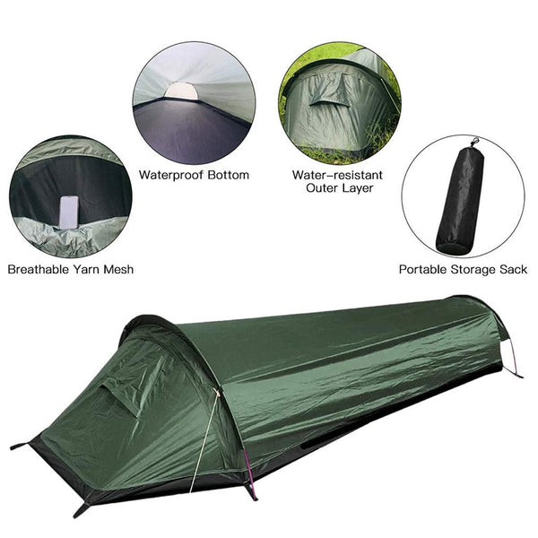 Lightweight single - person camping tent, outdoor camping sleeping bag, hiking travel gear, 2025 novelty