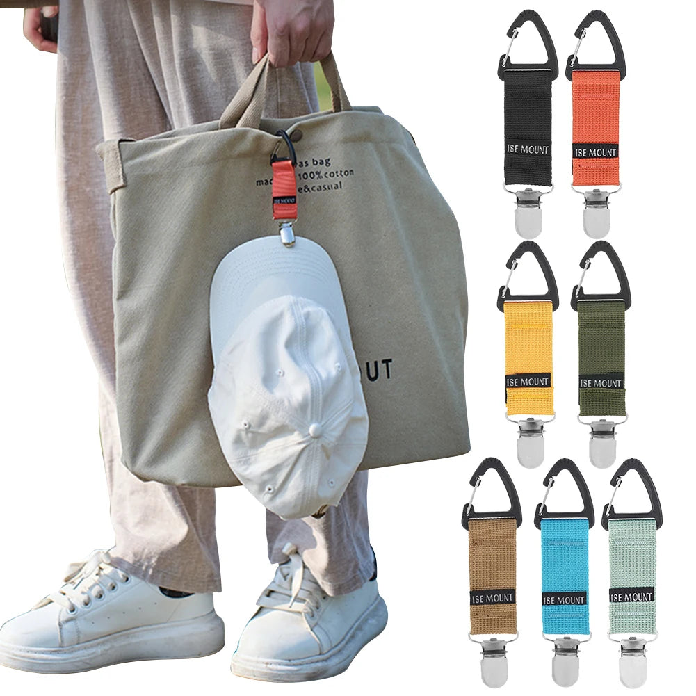 Outdoor travel straw hat clip multifunctional glove clip towel clip triangular ribbon buckle mountain buckle