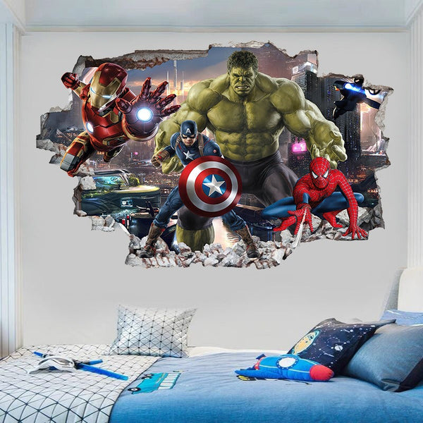 Marvel League of Legends Captain America Iron Man Batman Hulk Boy Bedroom and Living Room Decoration