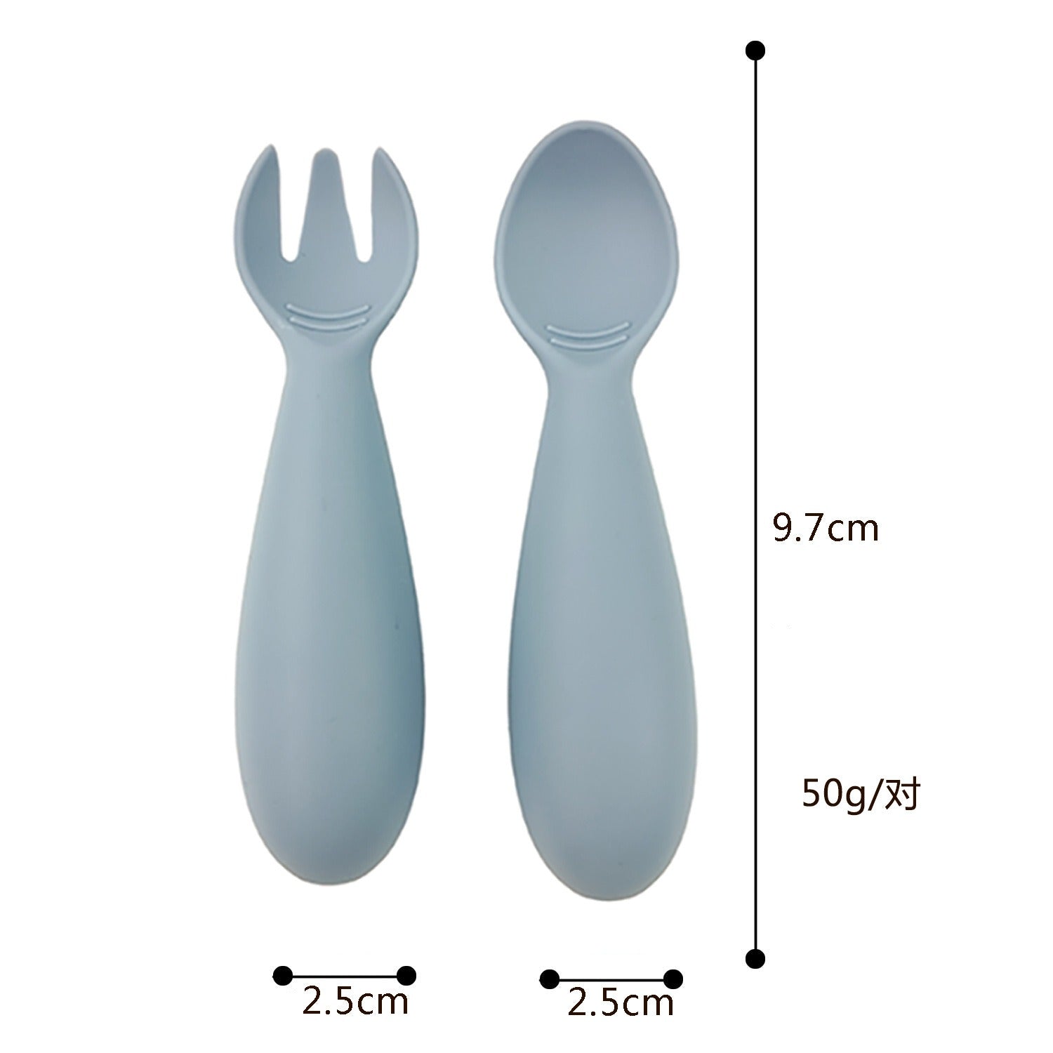 Hot selling silicone baby soft spoon, food grade children's complementary food, eating fat fork spoon