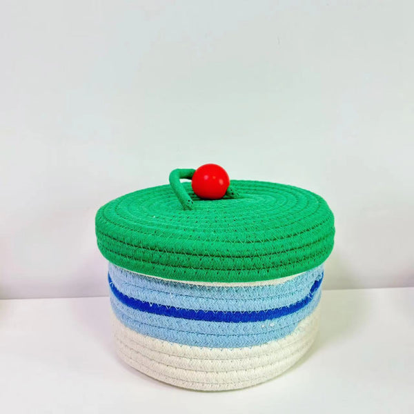 Home Cotton Weaving Storage Basket Ins Wind Vegetable Toy Storage Basket Living Room Miscellaneous Display Underwear Storage Basket