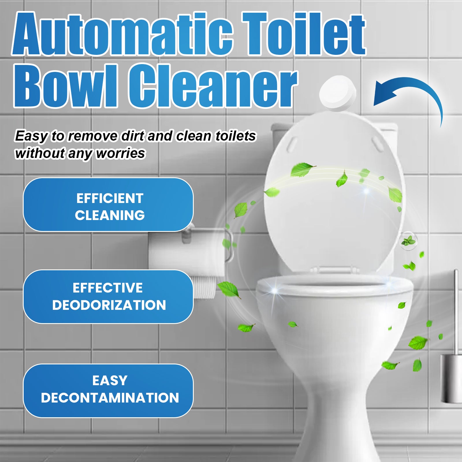 Automatic Toilet Bowl Cleaner, Toilet Cleaning Odor Urine Stains Dirt Cleaning Toilet Spirit Cleaner
