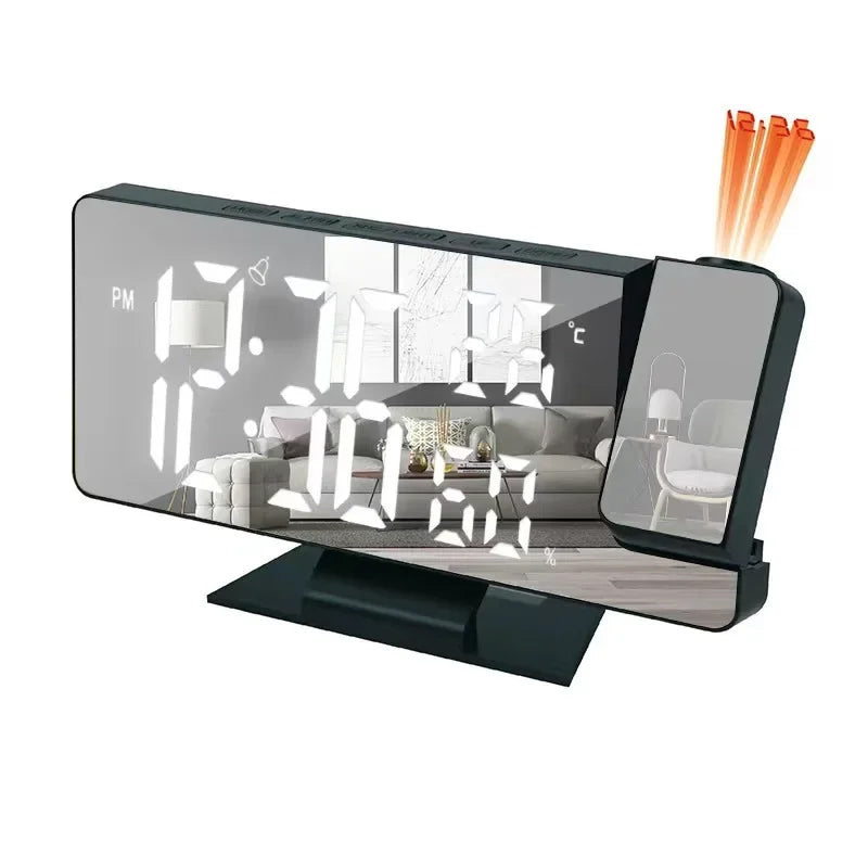 Home LED Projection Alarm Clock - Time, Temp Display, Backlight, Snooze