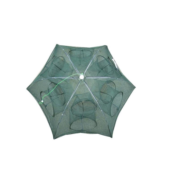 12 Holes Foldable Crab Fish Trap Cast Net Cast Folding Fishing Net