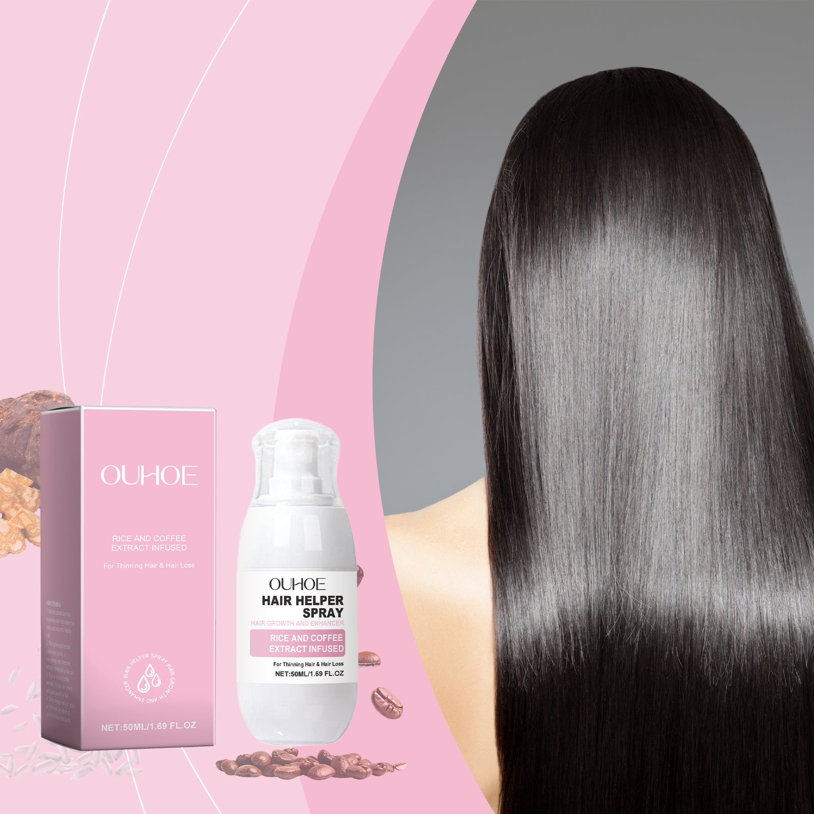 Hair Spray Nourishes Hair Follicles, Protects Hair, Nourishes Scalp, Hydrates And Smooths Hair Spray