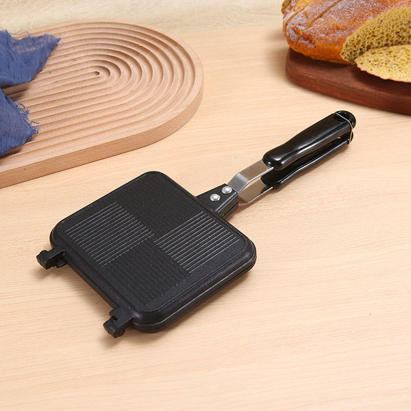 Aluminum Sanming Pan Round Double-sided Pattern Waffle Mold Home Breakfast Pancake Tool