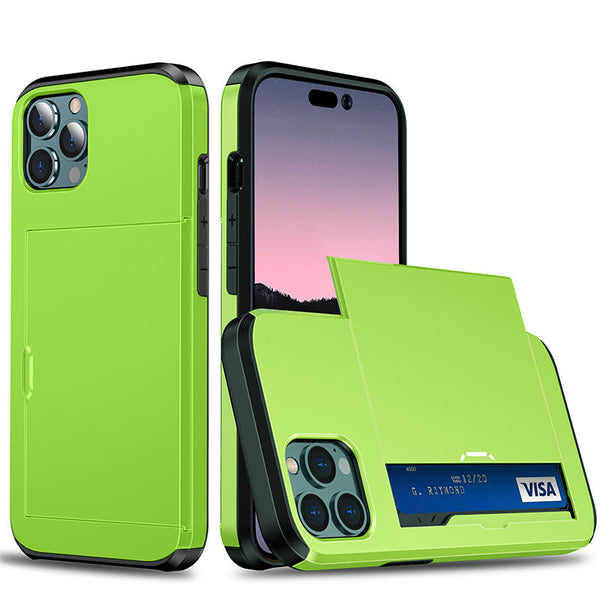 Applicable iphone 14 phone case Apple 13 slider insert card 2 in 1 anti-drop 12Pro wallet case XR