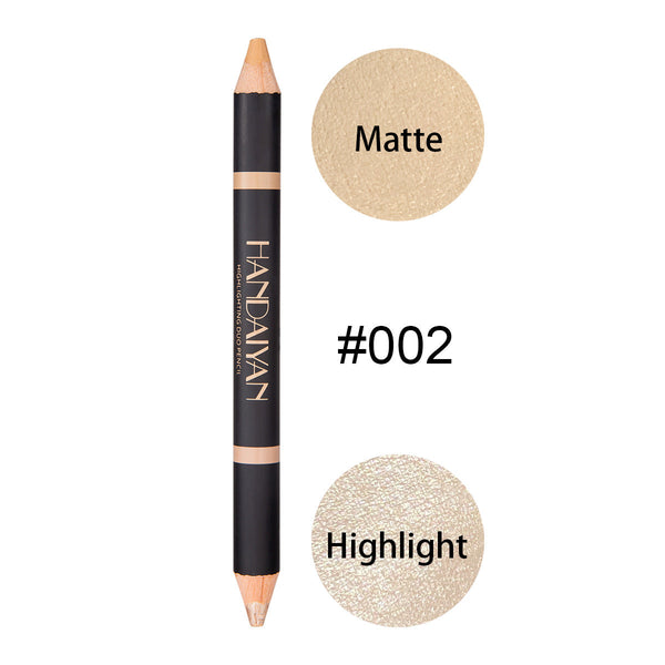 HANDAIYAN Double Head Eyebrow Dual Purpose Pen Eyebrow Bone Raised Bright Bottom High Gloss Face Brightening Concealer Pen