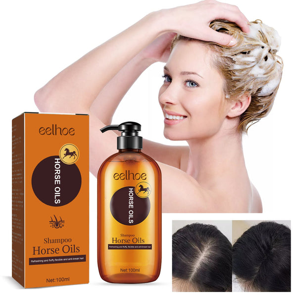 Horse Oil Shampoo Deep Cleaning Scalp Dandruff Control Oil Control Fluffy Hair Moisturizing Hair Care