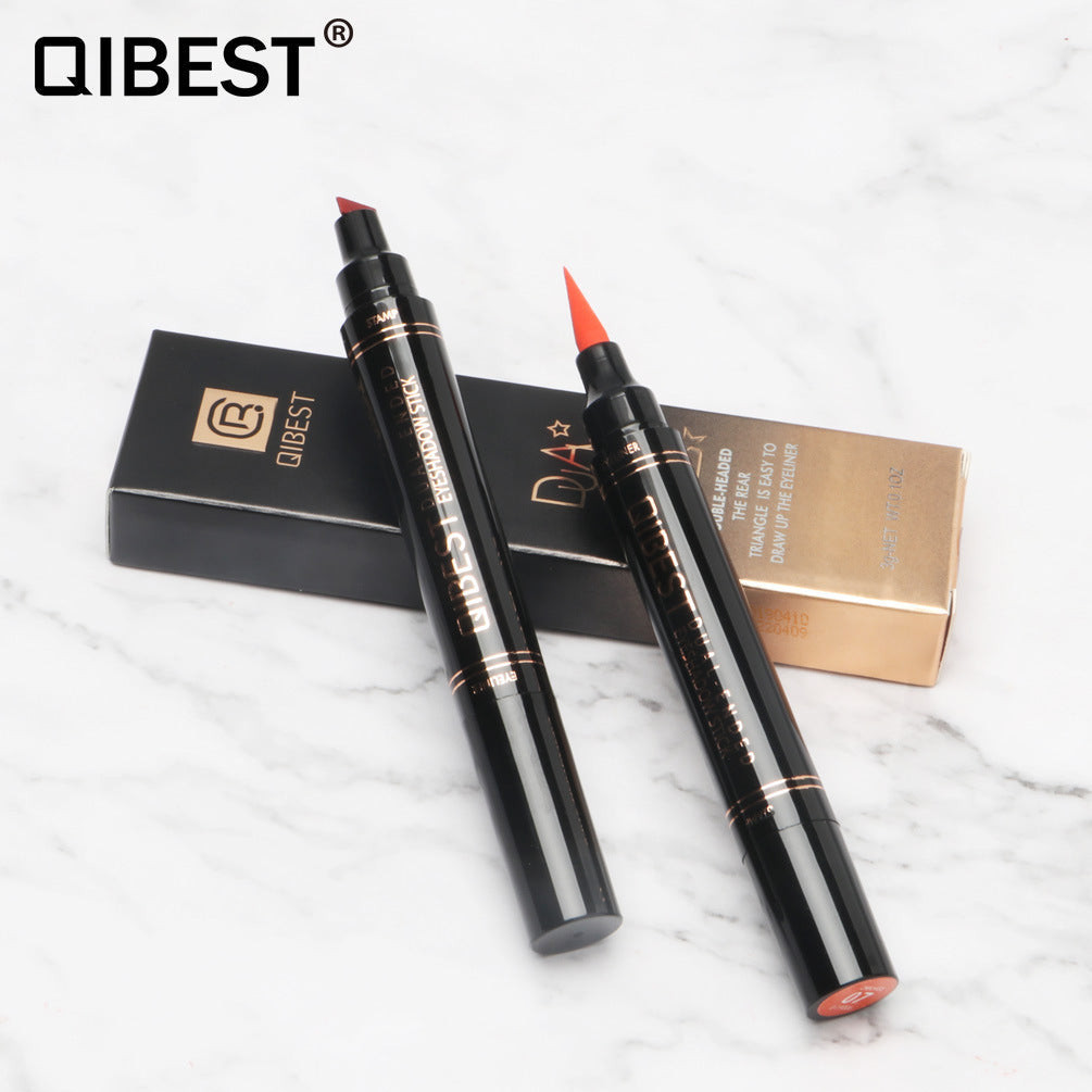 QIBEST Color Eyeliner Double-Headed Seal Color Eyeliner Pen Eyeliner Tail Seal Pen