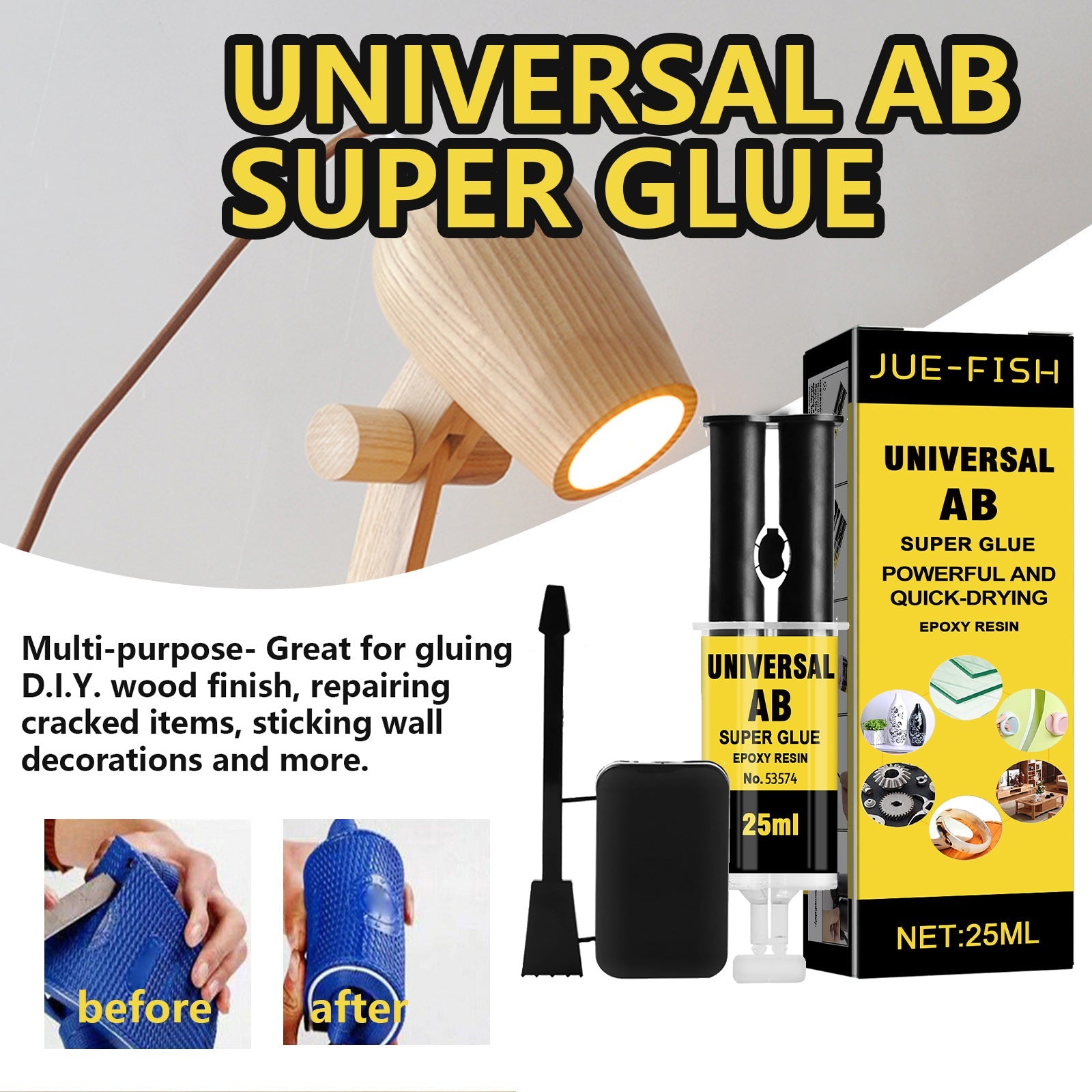 Casting Adhesive, Epoxy Resin AB Adhesive Waterproof And High Temperature Resistant Multi-functional Metal Crack Repair Adhesive