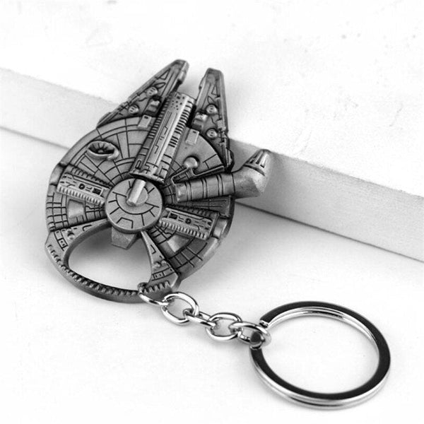 Movie Millennium Falcon Key Chain Cosplay Badge Bottle Opener Fashion Fancy Funny Souvenir Gift Spaceship Key Ring