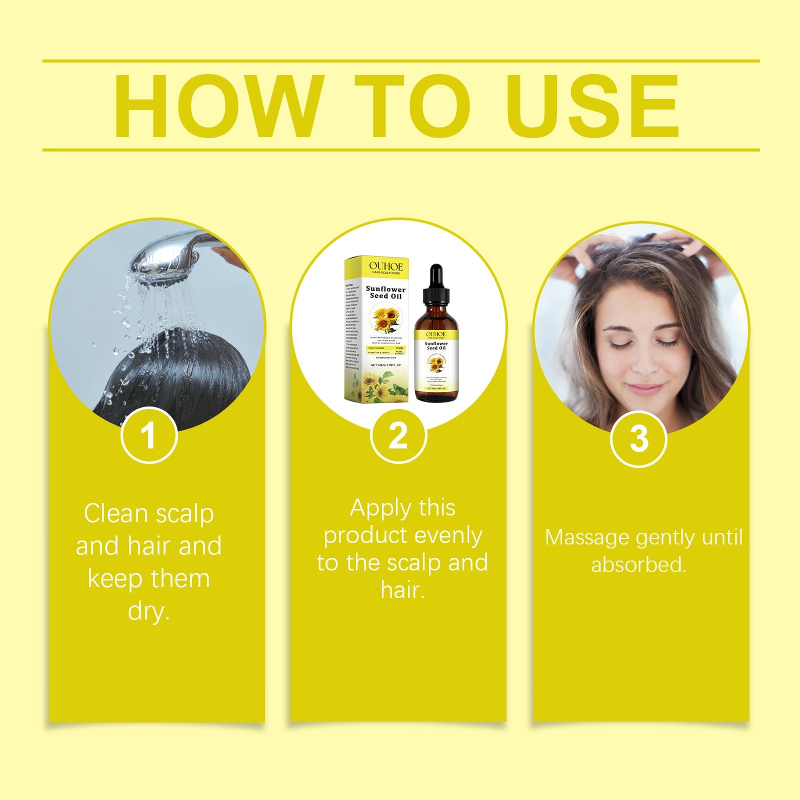 Sunflower Oil Hair Care Essential Oil Moisturizes, Prevents Frizz And Nourishes Hair Care Essential Oil Softens And Repairs Hair Roots