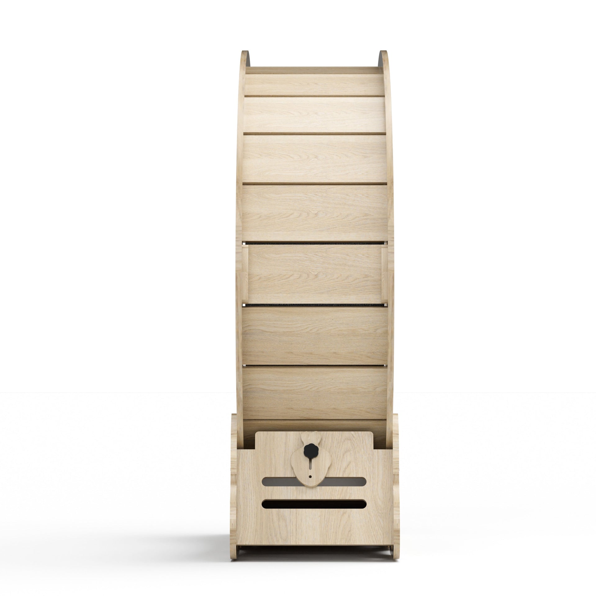 Indoor cat treadmill with carpet, tear device and latch natural wood, 39.4 inches long x 13.2 inches wide x 41.3 inches high