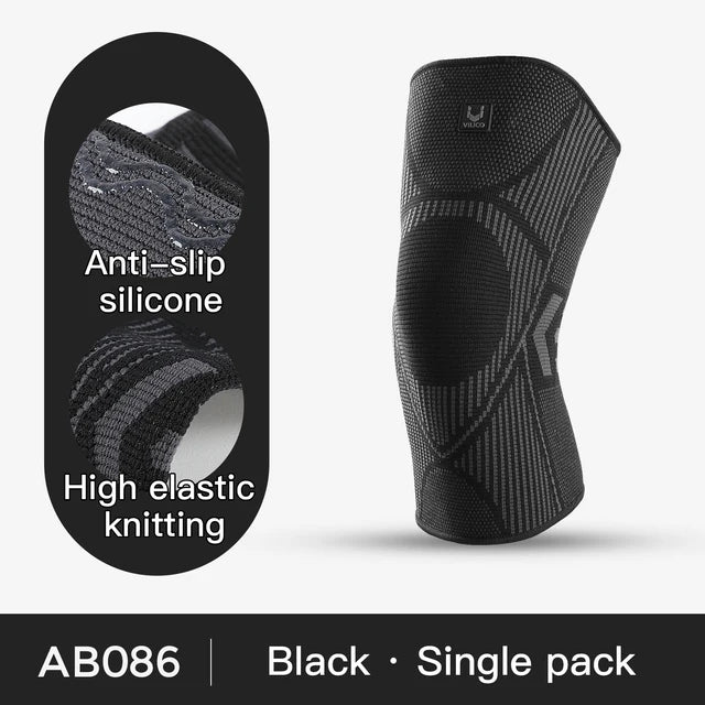 Outdoor sports cycling running basketball knee pads knitted high elasticity comfortable silicone anti damage protective gear