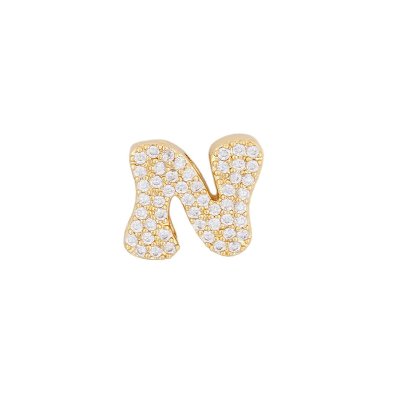 Fashion English 26 letter single pendant gold DIY bracelet necklace accessories