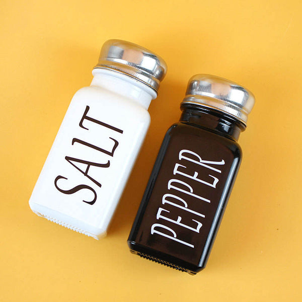 Black and white seasoning jar pepper salt bottle seasoning box square glass