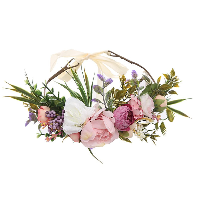 Bridal hair crown bridesmaid wreath accessory headflower