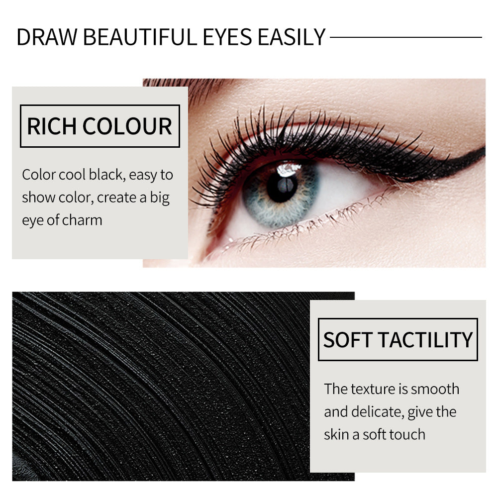 Waterproof Eyeliner Quick Drying Matt Eyeliner Single Head Black Solid Rich Eyeliner Ointment
