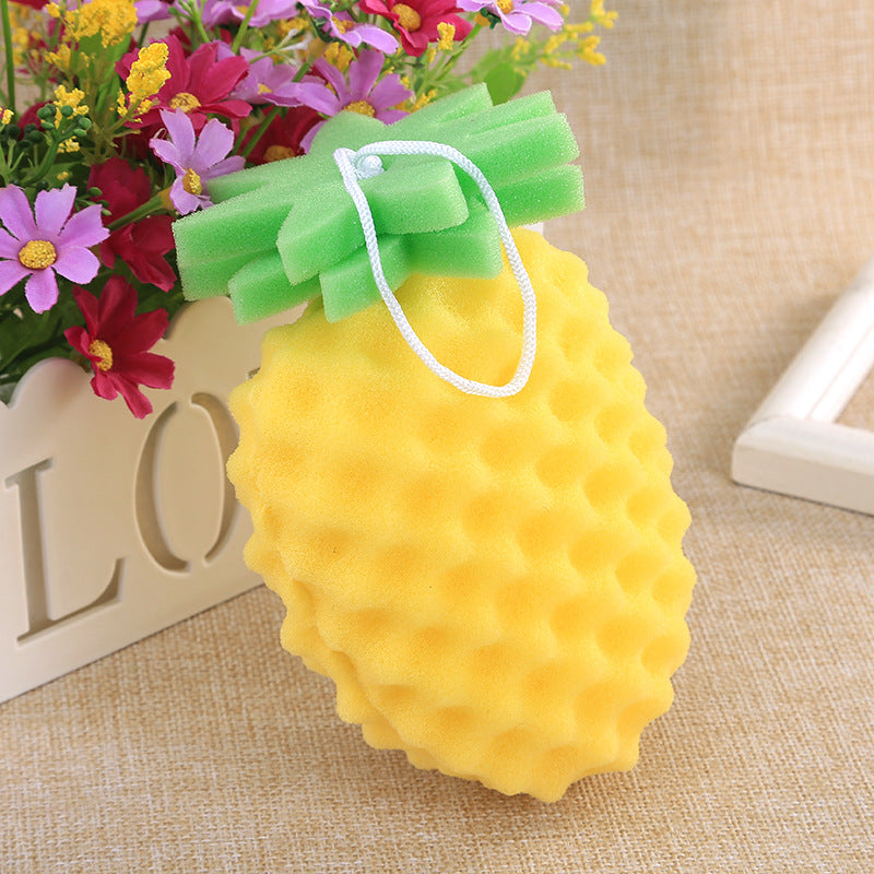 Creative Cartoon Bath Cleaning Sponge Three-Dimensional Pineapple Fruit Bath Cotton Children's Bath Sponge