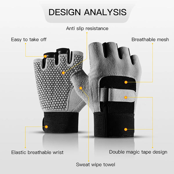 Men's and women's weightlifting equipment sports gloves, outdoor cycling training half finger anti slip shock-absorbing gloves